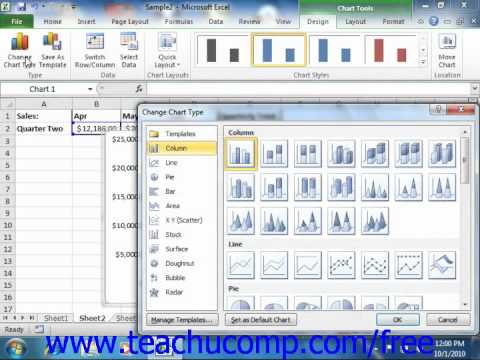 Microsoft Excel 2010 Chart Templates